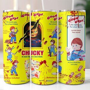 Chucky Famous Quotes Horror Movie Character Good Guys Box 20oz Skinny Tumbler